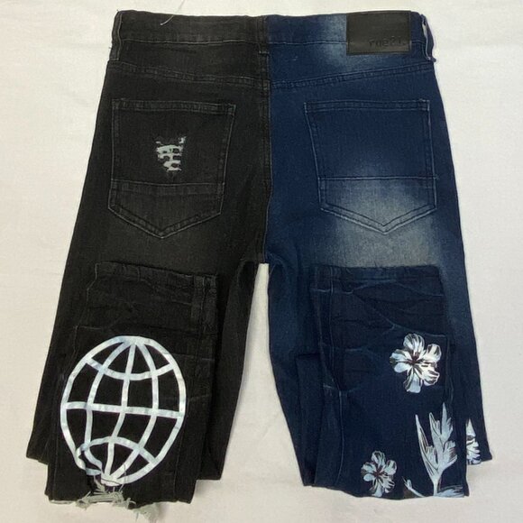 Rue 21 Prem Midrise Distress Two Color Screen Print Graffiti Skinny Denim Jeans - Picture 9 of 14